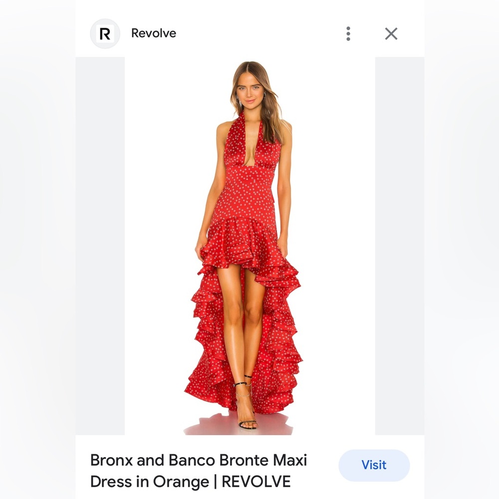 Bronx And Banco
Bronte Dotted Satin High-Low Maxi Gown